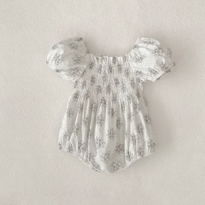 Summer Baby Girls French-style Flowers Pattern Short-sleeved Onesies and Dress – Princess Sister Matching, MyKids-USA®, Baby One-Pieces, MyKids-USA - Size/Age - 66 (3-6M) - Color - Grey -  -  - TR2503312225-B