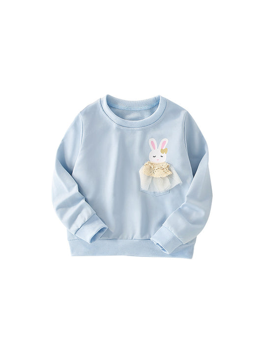 New Autumn And Winter Baby Cartoon Print Pattern Comfy Cotton Pullover