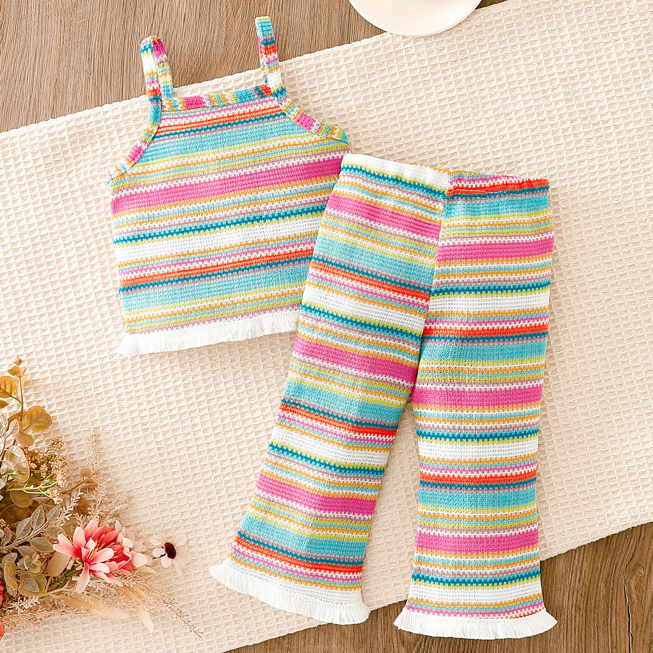 Arrival Summer Baby Kids Girls Sleeveless Striped Pattern Vest and Flared Pants Clothing Set, MyKids-USA®, Baby & Children's Outfits, MyKids-USA -  -  -  -  -  -  - .