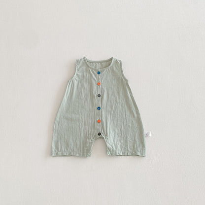 Summer Arrival Baby Unisex Sleeveless Single Breasted Rompers, MyKids-USA®, Baby One-Pieces, MyKids-USA - Size/Age - 66 (3-6M) - Color - Green -  -  - TR2603161712-B.