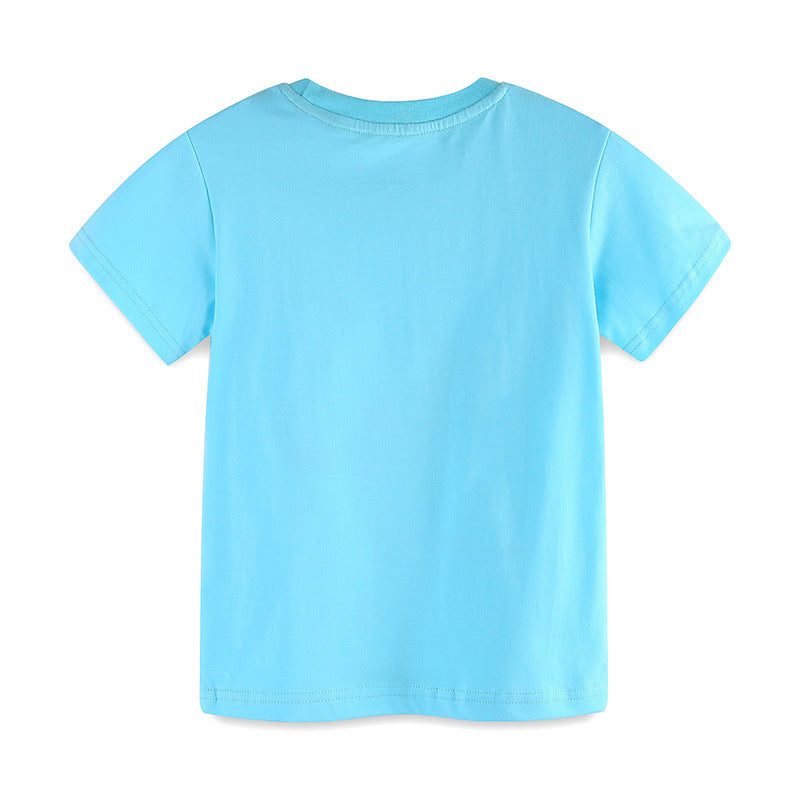 Summer Boys’ Dinosaurs Animals Cartoon Pattern T-shirt in European and American Style, MyKids-USA®, Baby & Toddler Tops, MyKids-USA -  -  -  -  -  -  - 