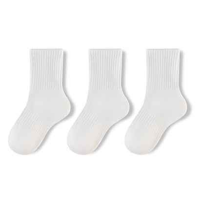 Autumn and Winter Arrival Baby Unisex Breathable Solid Color Warm Casual Socks 1 Lot=3-Pair Set, MyKids-USA®, Baby & Toddler Socks & Tights, MyKids-USA - Size/Age - M (3-5Y) - Color - Beige -  -  - TR2601181505-A.
