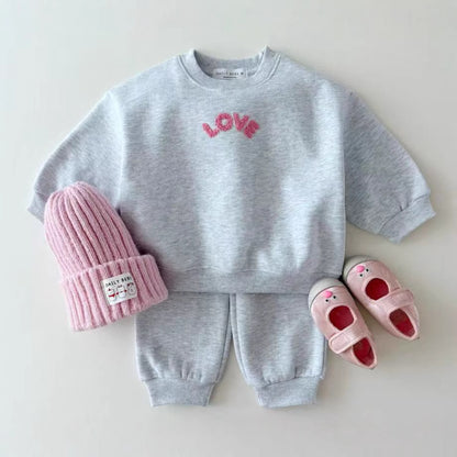 Autumn Baby Kids Unisex Casual Letters Pattern Long Sleeves Top Pullover and Pants Clothing, MyKids-USA®, Baby & Toddler Outfits, MyKids-USA - Size/Age - 66 (3-6M) - Color - Grey -  -  - TR2505162155-B