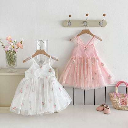 Summer Arrival Baby Girls Flowers Embroidered Tulle Design Sleeveless Dress, MyKids-USA®, Baby & Toddler Dresses, MyKids-USA -  -  -  -  -  -  - 