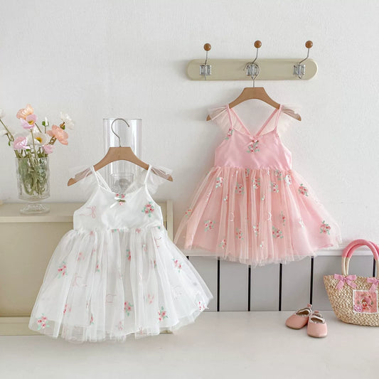 Summer Arrival Baby Girls Flowers Embroidered Tulle Design Sleeveless Dress, MyKids-USA®, Baby & Toddler Dresses, MyKids-USA -  -  -  -  -  -  - 