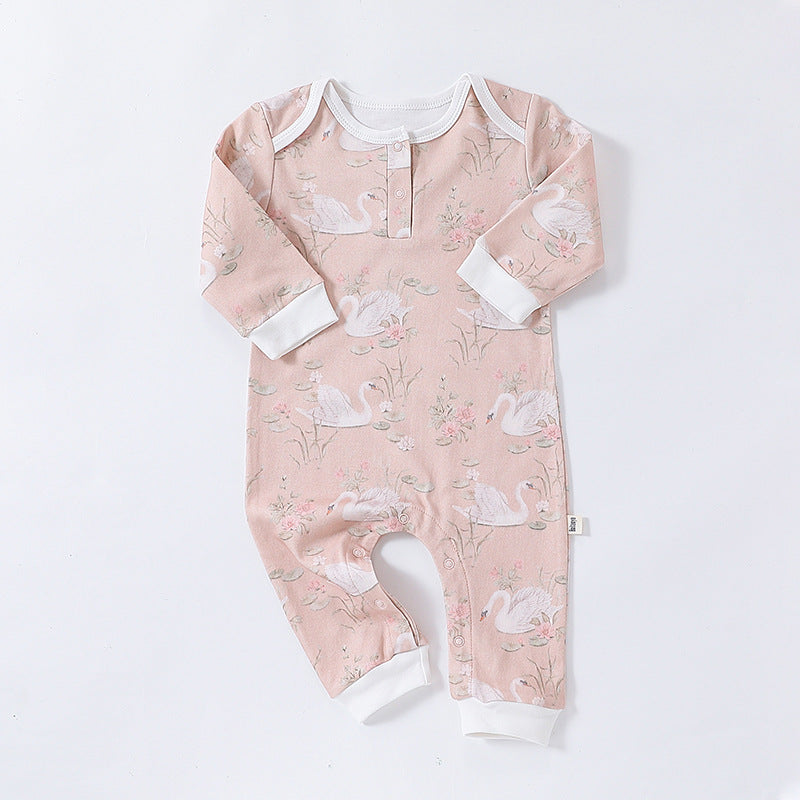 Autumn and Spring Arrival Baby Unisex Animals Pattern Long Sleeves Crew Neck Rompers, MyKids-USA®, Baby One-Pieces, MyKids-USA - Size/Age - 66 (3-6M) - Color - Pink -  -  - TR2408131510-C