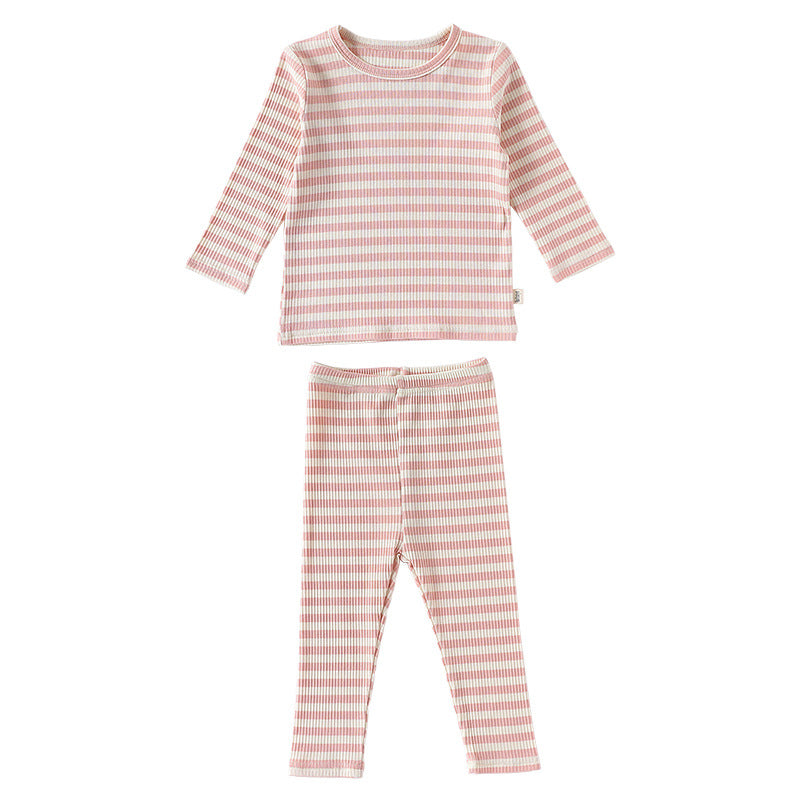 Spring and Autumn Baby Kids Striped Pattern Long Sleeves Top and Pants Clothing Set, MyKids-USA®, Baby & Toddler Outfits, MyKids-USA - Size/Age - 73 (6-9M) - Color - Pink -  -  - TR2509262349-B