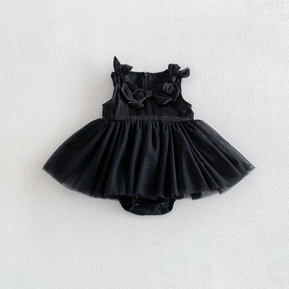 Summer Arrival Baby Girls Sleeveless Butterfly-bows Decorated Bodysuit Dress, MyKids-USA®, Baby & Children's Dresses, MyKids-USA - Size/Age - 66 (3-6M) - Color - Black -  -  - TR2604272350-A.