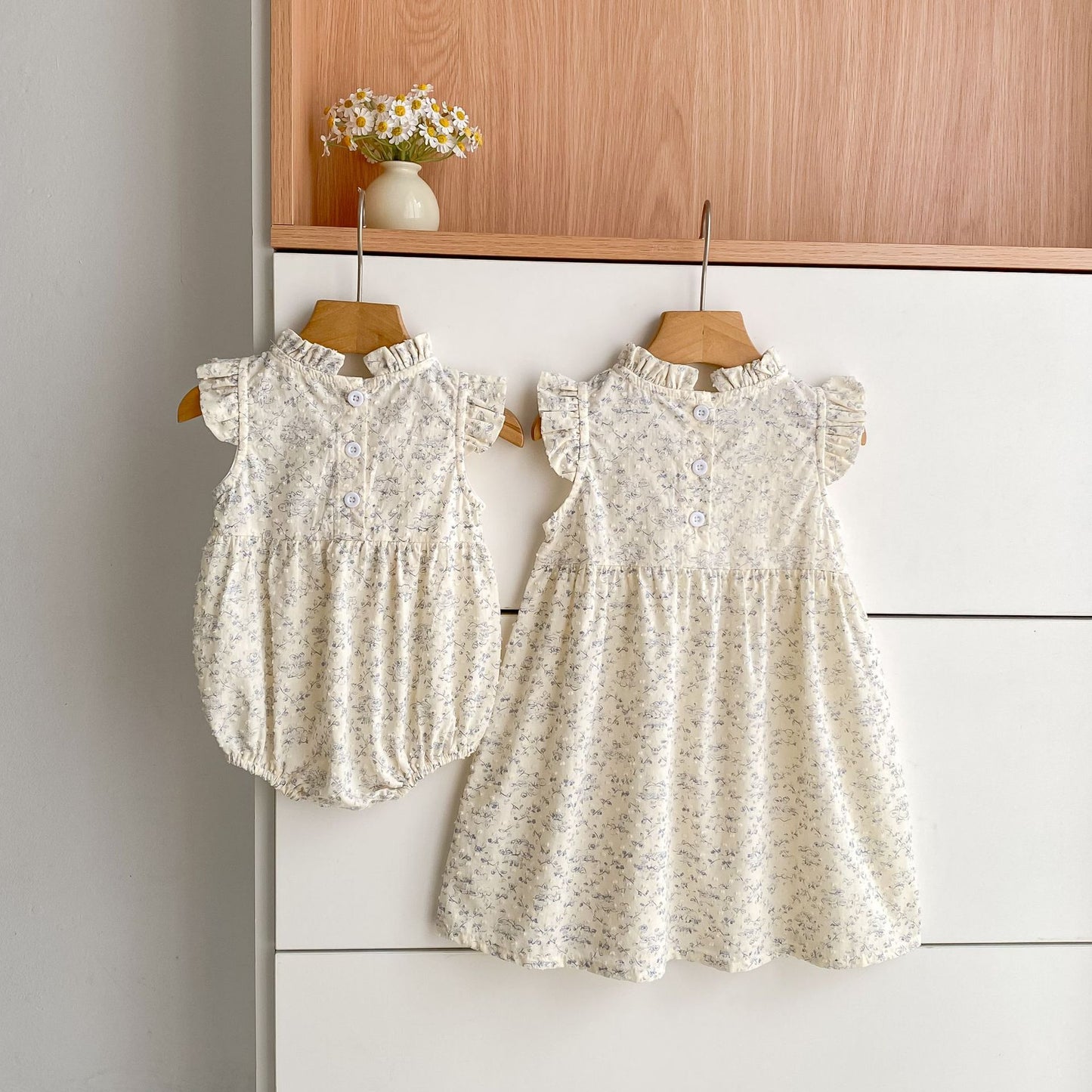 Summer Girls Floral Pattern Fly Sleeves Onesies and Dress – Princess Sister Matching Set, MyKids-USA®, Baby & Children's Outfits, MyKids-USA -  -  -  -  -  -  - .