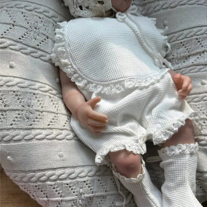 Summer Baby Kids Short Sleeves Plain Rompers, Bib and Hat Clothing Set for Girls, MyKids-USA®, Baby & Toddler Outfits, MyKids-USA -  -  -  -  -  -  - 