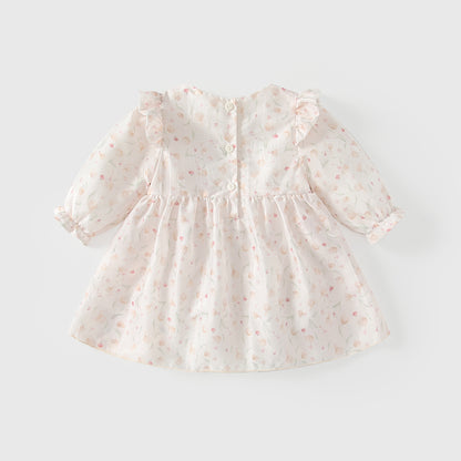 Arrival Spring Baby Girls Floral Pattern Long Sleeves Bodysuit Dress with Butterfly-bow, MyKids-USA®, Baby & Toddler Dresses, MyKids-USA -  -  -  -  -  -  - .