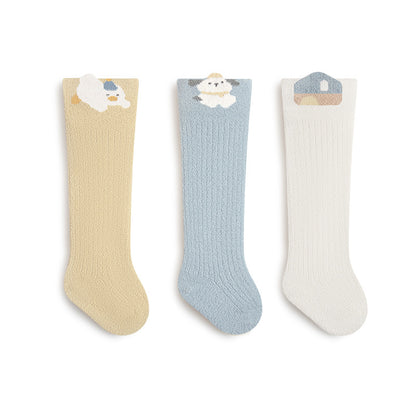 Winter Arrival Baby Unisex Breathable Cute Cartoon Pattern Stockings 1 Lot=3-Pair Set, MyKids-USA®, Baby & Toddler Socks & Tights, MyKids-USA - Size/Age - XS (0-6M) - Color - Light Yellow -  -  - TR2601081226-D.