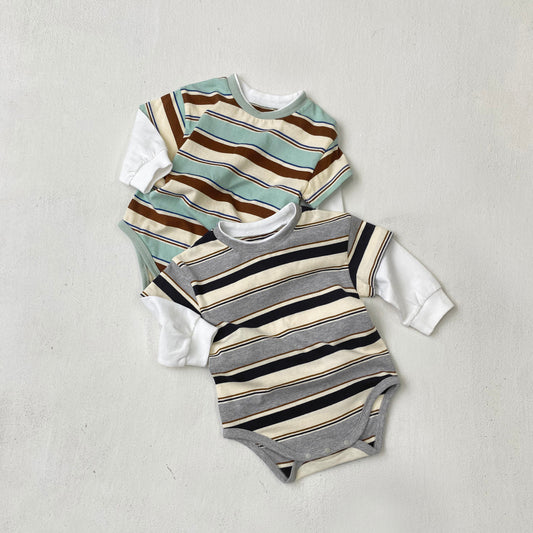 MyKids-USA® Autumn Arrival Baby Kids Long Sleeves Striped Pattern Bodysuit