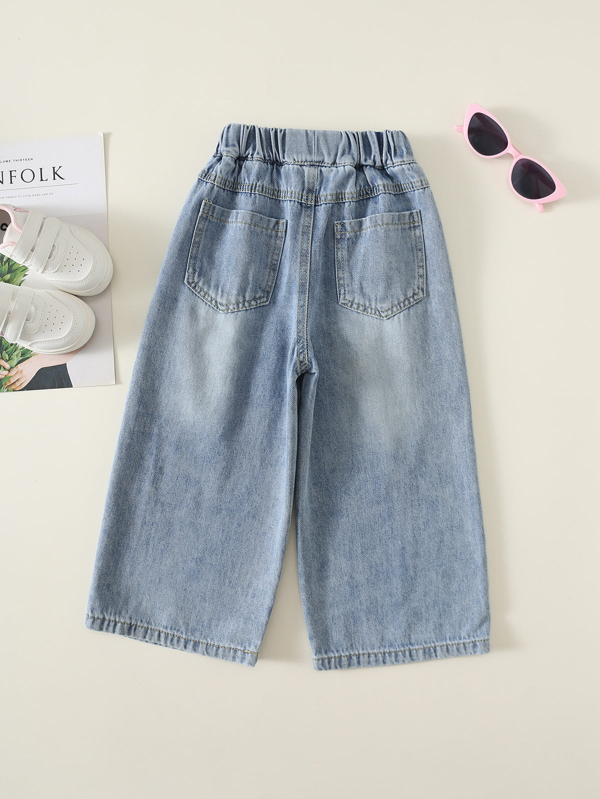 MyKids-USA® Girls Letters Pattern Ripped Jeans