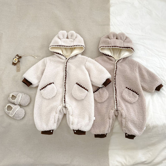 Autumn and Winter Arrival Baby Unisex Long Sleeves Geometric Pattern Fluffy Rompers, MyKids-USA®, Baby One-Pieces, MyKids-USA -  -  -  -  -  -  - .