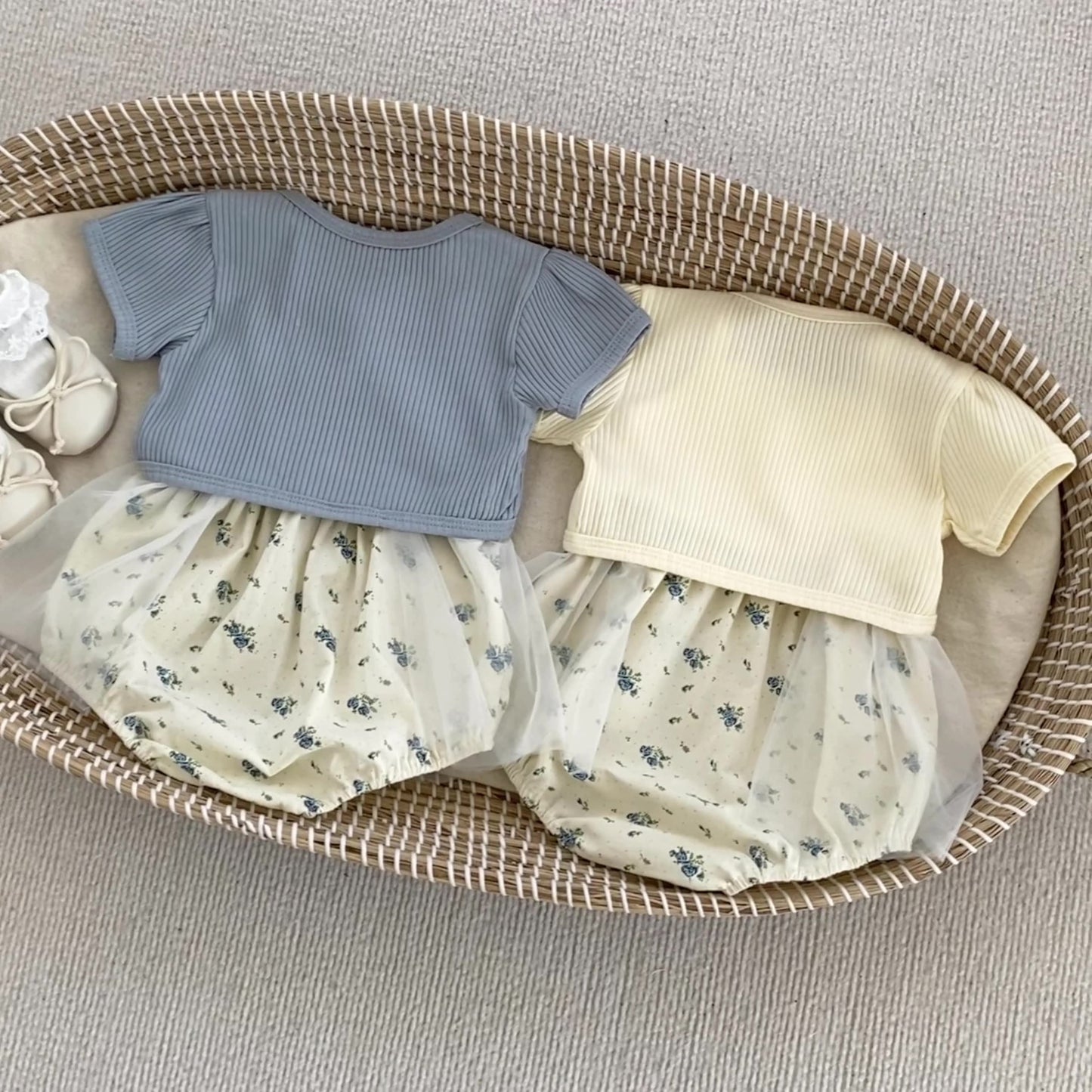 Arrival Summer Girls Short Sleeves Solid Color Top and Floral Sleeveless Onesies Set Clothing Set, MyKids-USA®, Baby & Toddler Outfits, MyKids-USA -  -  -  -  -  -  - 