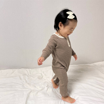MyKids-USA® Autumn Arrival Baby Kids Long Sleeves Color Patchwork Rompers