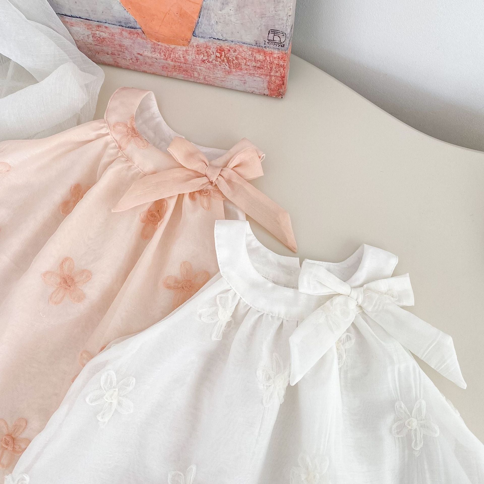 Summer Arrival Sleeveless Flowers Pattern Butterfly-bow Decorated Collar Dress for Stylish Girls, MyKids-USA®, Baby & Toddler Dresses, MyKids-USA -  -  -  -  -  -  - 