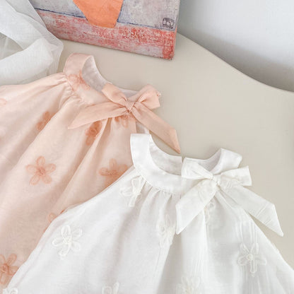 Summer Arrival Sleeveless Flowers Pattern Butterfly-bow Decorated Collar Dress for Stylish Girls, MyKids-USA®, Baby & Toddler Dresses, MyKids-USA -  -  -  -  -  -  - 