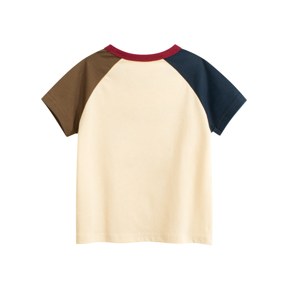 Summer Boys’ Cartoon and Letters Pattern T-shirt in European and American Style, MyKids-USA®, Baby & Toddler Tops, MyKids-USA -  -  -  -  -  -  - 