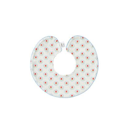 Adorable Flowers and Fruits Pattern Cotton Blend Snap-on Round Shaped Bib, MyKids-USA®, Bibs, MyKids-USA® - Size/Age - M (1-3Y) - Color - Ivory -  -  - TR2604242318-D.