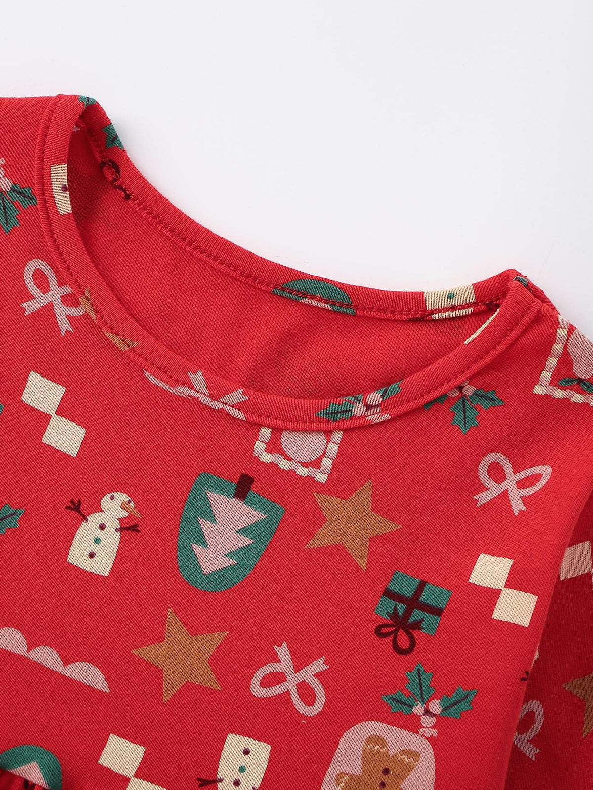 MyKids-USA® Autumn Arrival Baby Kids Girls Princess Christmas Pattern Long Sleeves Dress