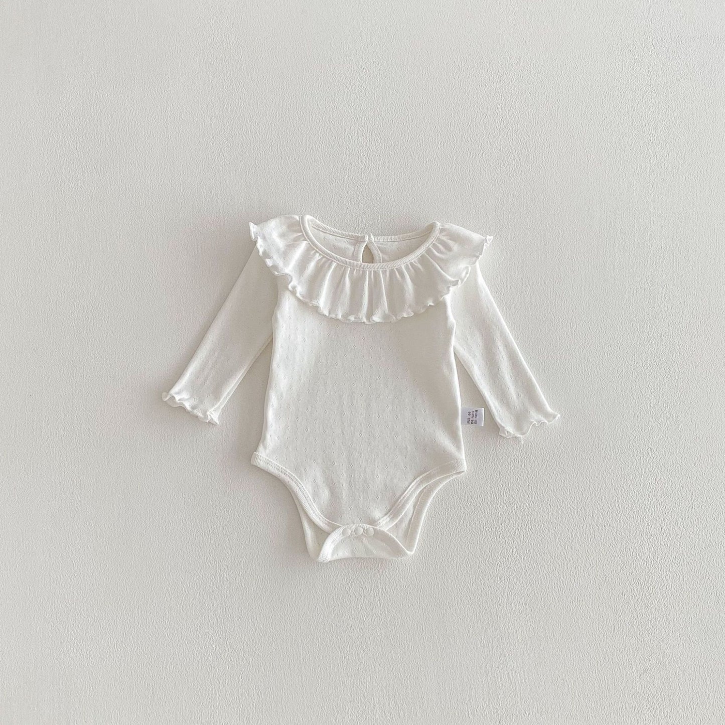 Spring Arrival Baby Girls Long Sleeves Solid Color Bodysuit with Collar, MyKids-USA®, Bodysuits, MyKids-USA - Size/Age - 66 (3-6M) - Color - White -  -  - TR2603152201-C.
