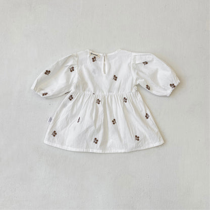 MyKids-USA® Autumn Arrival Baby Kids Girls Princess Long Sleeves Flowers Embroidered Pattern Dress