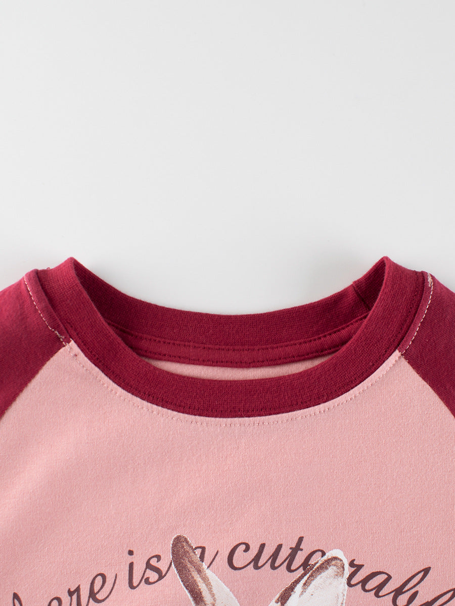 Arrival Girls Cartoon Print Crew Neck Long Sleeves Color Patchwork Sweatshirt, MyKids-USA®, Baby & Toddler Outerwear, MyKids-USA -  -  -  -  -  -  - 