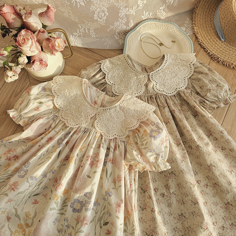 Summer Arrival Baby Girls Short Sleeves Floral Pattern Dress, MyKids-USA®, Baby & Children's Dresses, MyKids-USA® -  -  -  -  -  -  - .