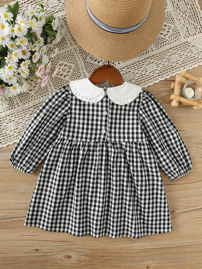 Arrival Autumn Girls Duck and Plaid Pattern Long Sleeves Dress with Collar, MyKids-USA®, Baby & Toddler Dresses, MyKids-USA -  -  -  -  -  -  - 
