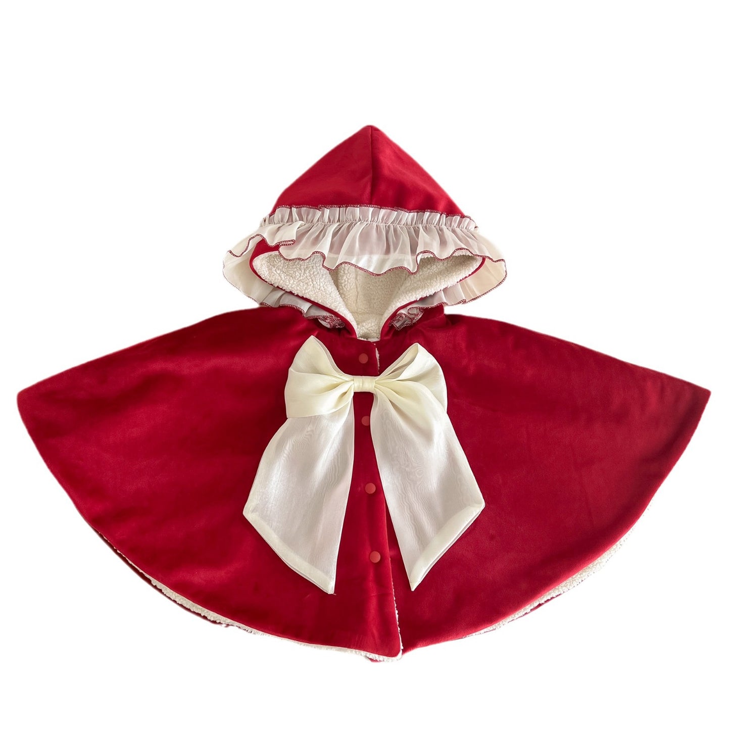 Autumn and Winter Baby Girl Color Patchwork Warm Cozy Fleece Cape Popular Shawl, MyKids-USA®, Baby & Toddler Outerwear, MyKids-USA - Size/Age - M (1-3Y) - Color - Red -  -  - TR2411091933-A