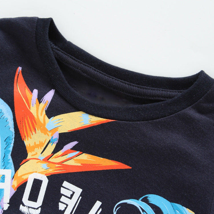 Summer Baby Kids Cool Leaves and Letters Pattern T-shirt and Shorts Clothing Set for Boys, MyKids-USA®, Baby & Toddler Outfits, MyKids-USA -  -  -  -  -  -  - 