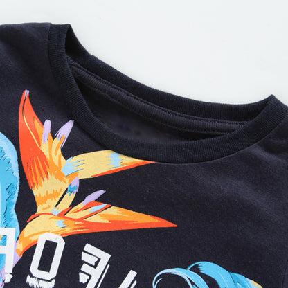 Summer Baby Kids Cool Leaves and Letters Pattern T-shirt and Shorts Clothing Set for Boys, MyKids-USA®, Baby & Toddler Outfits, MyKids-USA -  -  -  -  -  -  - 