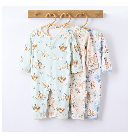 Autumn and Spring Arrival Baby Unisex Animals Pattern Long Sleeves Crew Neck Single Breasted Rompers, MyKids-USA®, Baby One-Pieces, MyKids-USA -  -  -  -  -  -  - 