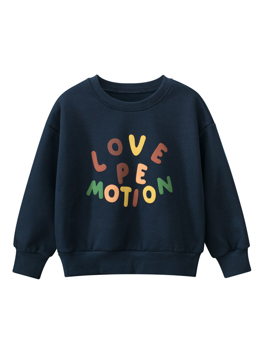 Baby Boy Kids Letters Pattern Crew Neck Long Sleeves Warm Cozy Pullover, MyKids-USA®, Baby & Toddler Outerwear, MyKids-USA - Size/Age - 90 (12-24M) - Color - Navy Blue (Dark Blue) -  -  - TR2410172004-B