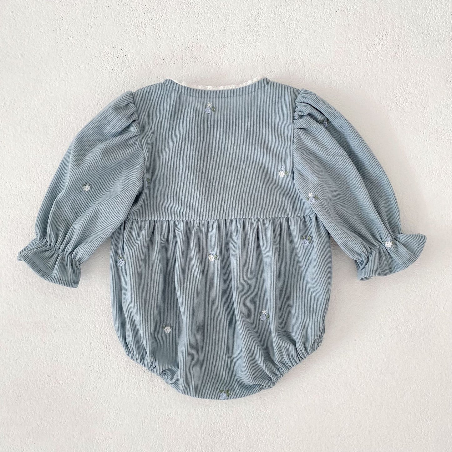 MyKids-USA® Autumn Flowers Embroidered Baby Kids Girls Princess Long Sleeves Bodysuit