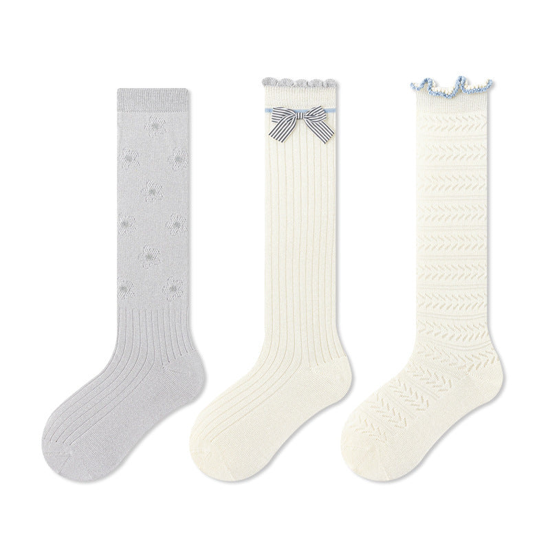 Summer and Spring Baby Kids Girls Breathable Cute Lace Trim Stockings Set, MyKids-USA®, Socks, MyKids-USA - Size/Age - M (3-5Y) - Color - Beige -  -  - TR2605132246-A.