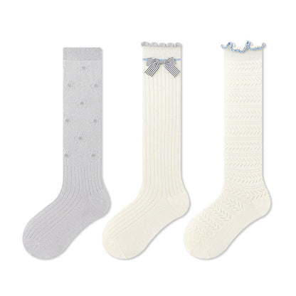 Summer and Spring Baby Kids Girls Breathable Cute Lace Trim Stockings Set, MyKids-USA®, Socks, MyKids-USA - Size/Age - M (3-5Y) - Color - Beige -  -  - TR2605132246-A.