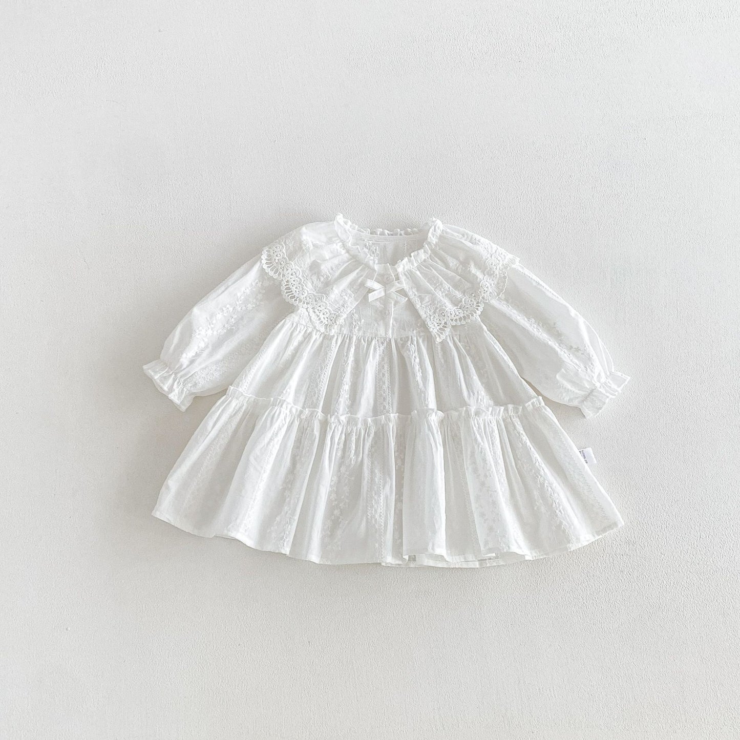 MyKids-USA® Autumn Arrival Baby Girls Long Sleeves Lace Trim Dress