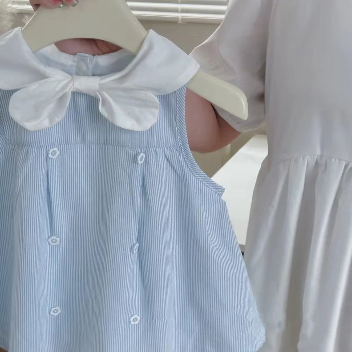 New Design Summer Baby Girls Hot Selling Fashion Preppy Sleeveless Striped Pattern Dress