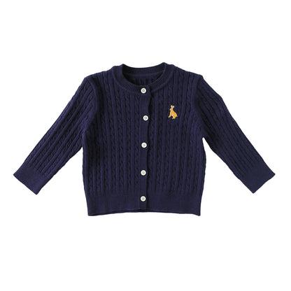 Autumn and Winter Arrival Baby Kids Unisex Long Sleeves Striped Pattern Crew Neck Knitted Cardigan, MyKids-USA®, Cardigans, MyKids-USA - Size/Age - 80 (9-12M) - Color - Navy Blue (Dark Blue) -  -  - TR2509182225-C