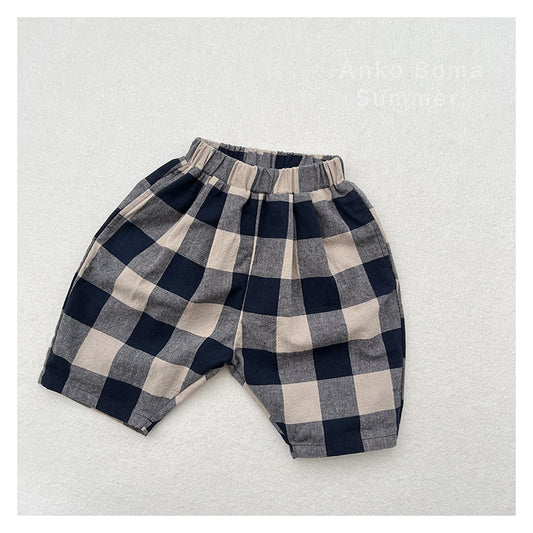 Summer Hot Selling Unisex Plaid Soft Cotton Thin Pants