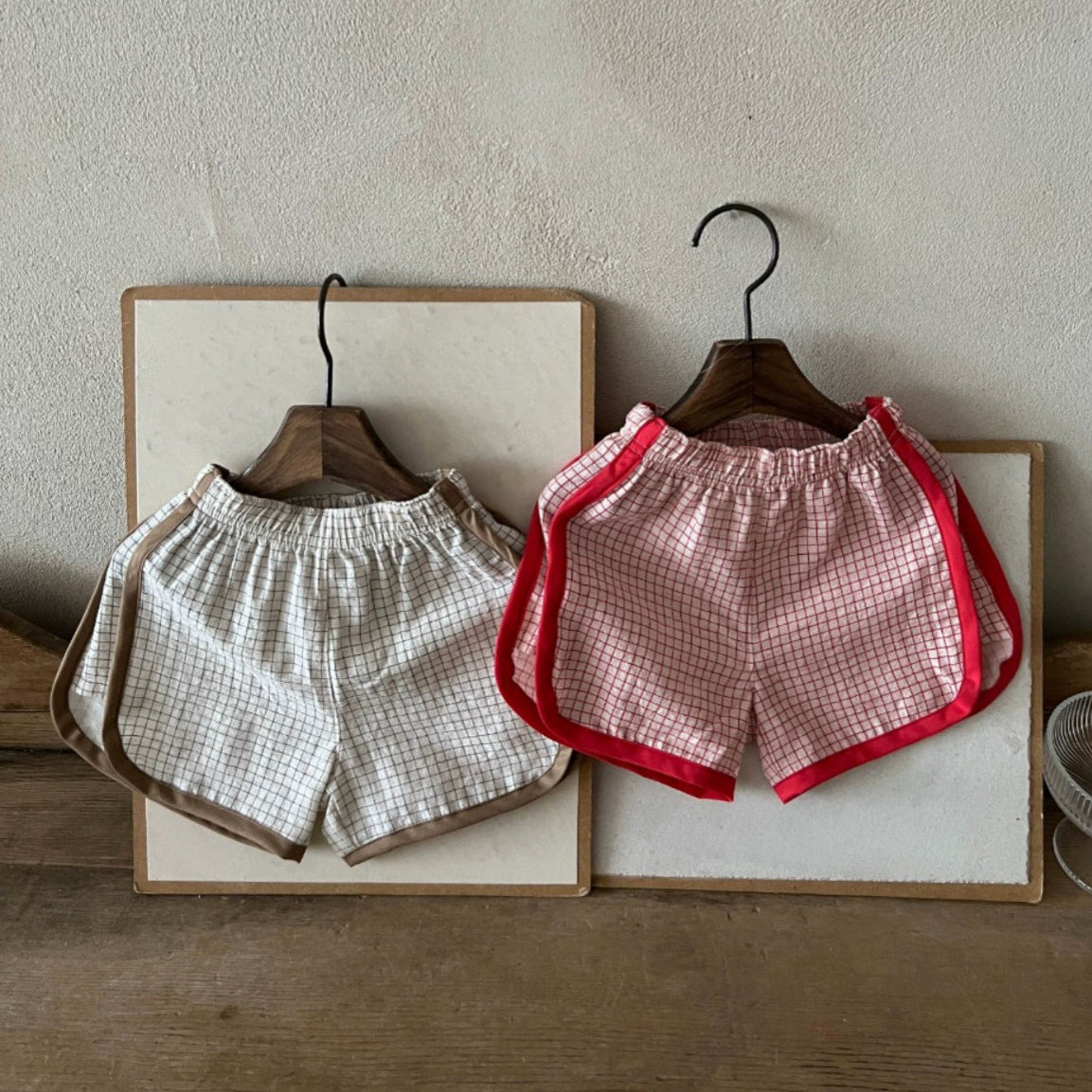 Summer Arrival Kids Unisex Cotton Casual Style Plaid Pattern Shorts, MyKids-USA®, Shorts, MyKids-USA -  -  -  -  -  -  - 