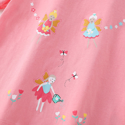 Summer Girls’ Princess Cartoon Pattern T-shirt in European and American Style, MyKids-USA®, T-Shirts, MyKids-USA -  -  -  -  -  -  - .