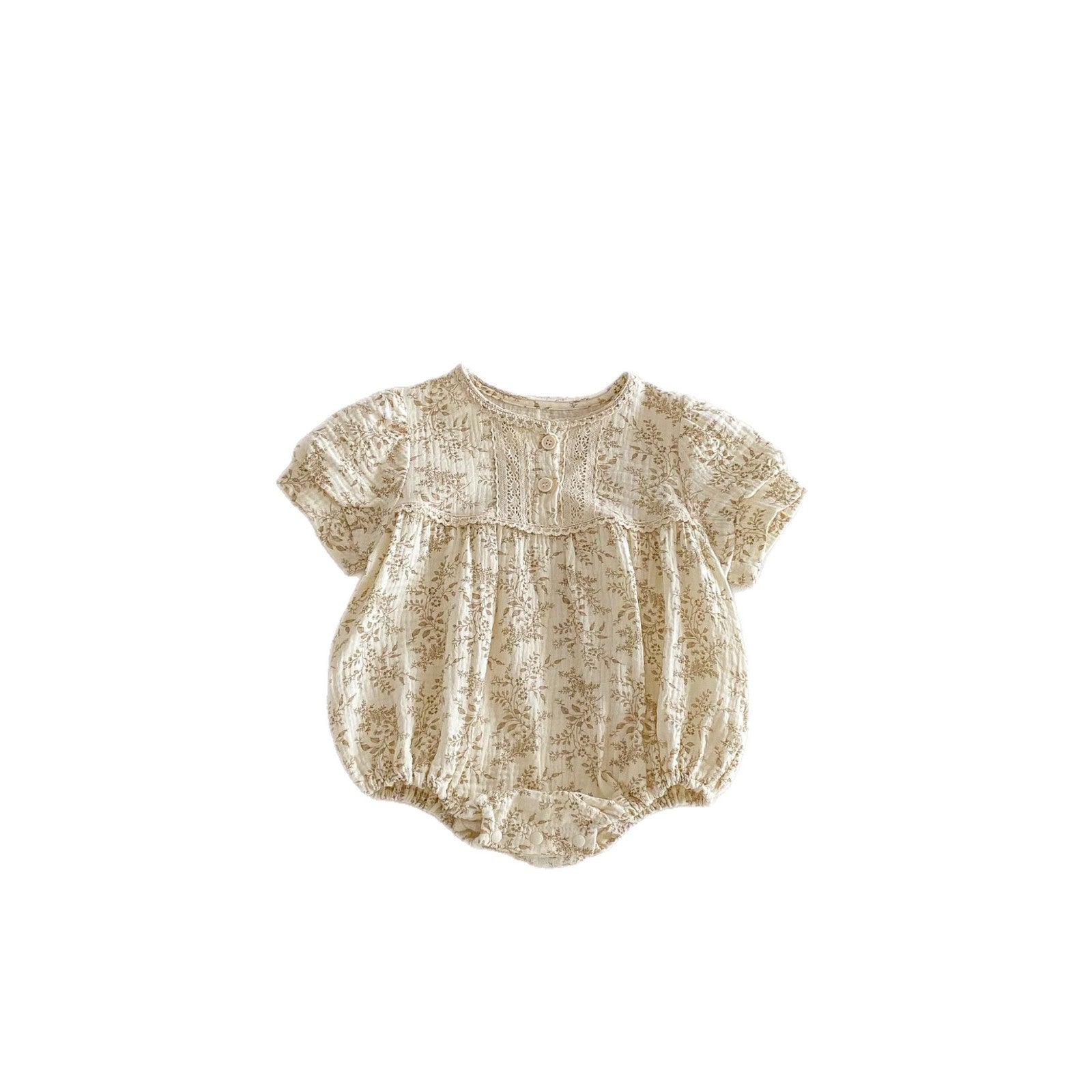 Summer Arrival Baby Girls Short Sleeves Vintage Floral Bodysuit, MyKids-USA®, Bodysuits, MyKids-USA -  -  -  -  -  -  - .