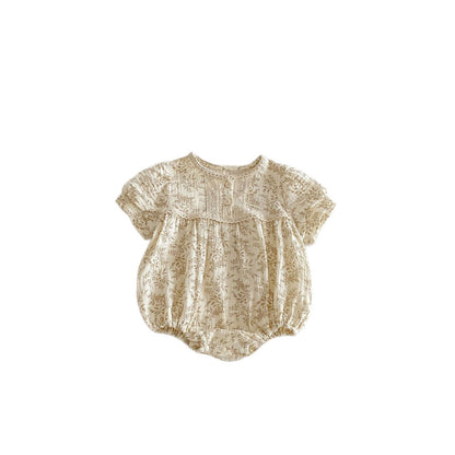Summer Arrival Baby Girls Short Sleeves Vintage Floral Bodysuit, MyKids-USA®, Bodysuits, MyKids-USA -  -  -  -  -  -  - .