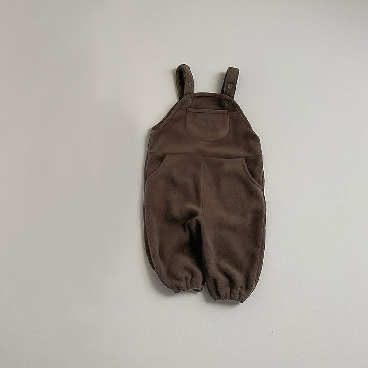Autumn and Spring Arrival Baby Unisex Sleeveless Plain Fleece-Lined Rompers Overalls