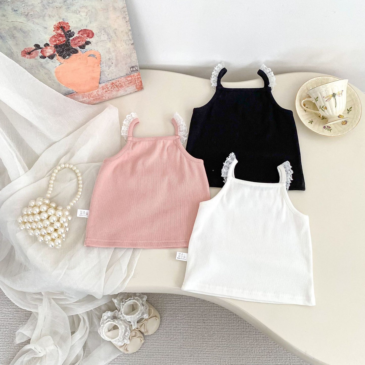 Arrival Summer Baby Kids Girls Lace Trim Top Vest, MyKids-USA®, Baby & Toddler Tops, MyKids-USA -  -  -  -  -  -  - .