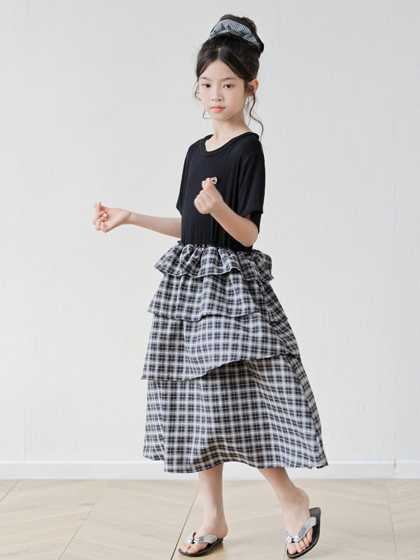 Summer Arrival Short Sleeves Color Patchwork Dress for Stylish Girls, MyKids-USA®, Baby & Children's Dresses, MyKids-USA -  -  -  -  -  -  - .